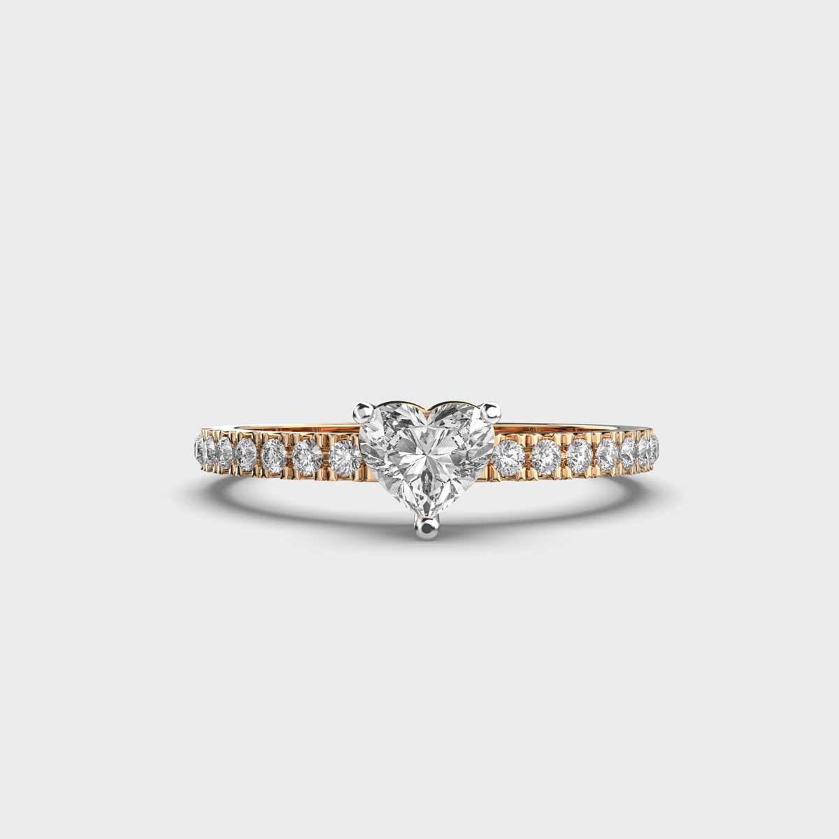 Sweet Heart Solitaire Diamond Ring for Engagement