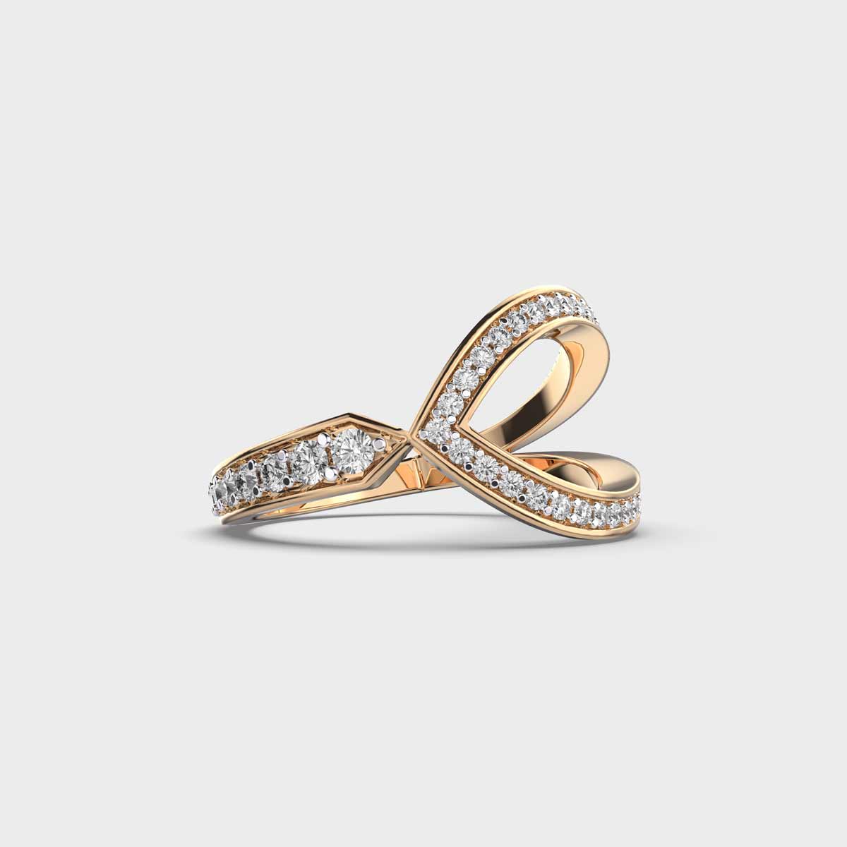 Converging Arrow Intricate Diamond Ring