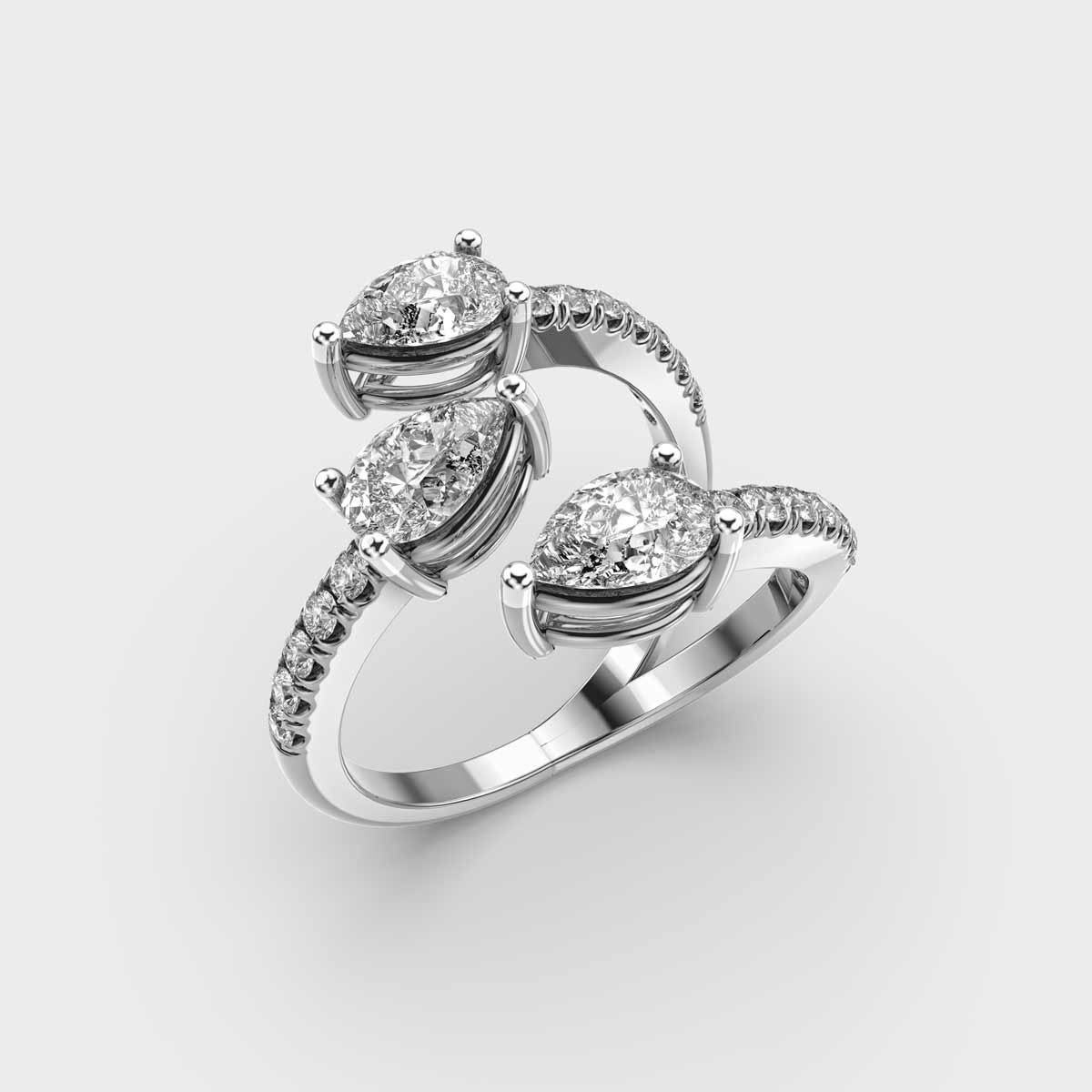 Criss Cross Paradise Pear Diamond Ring