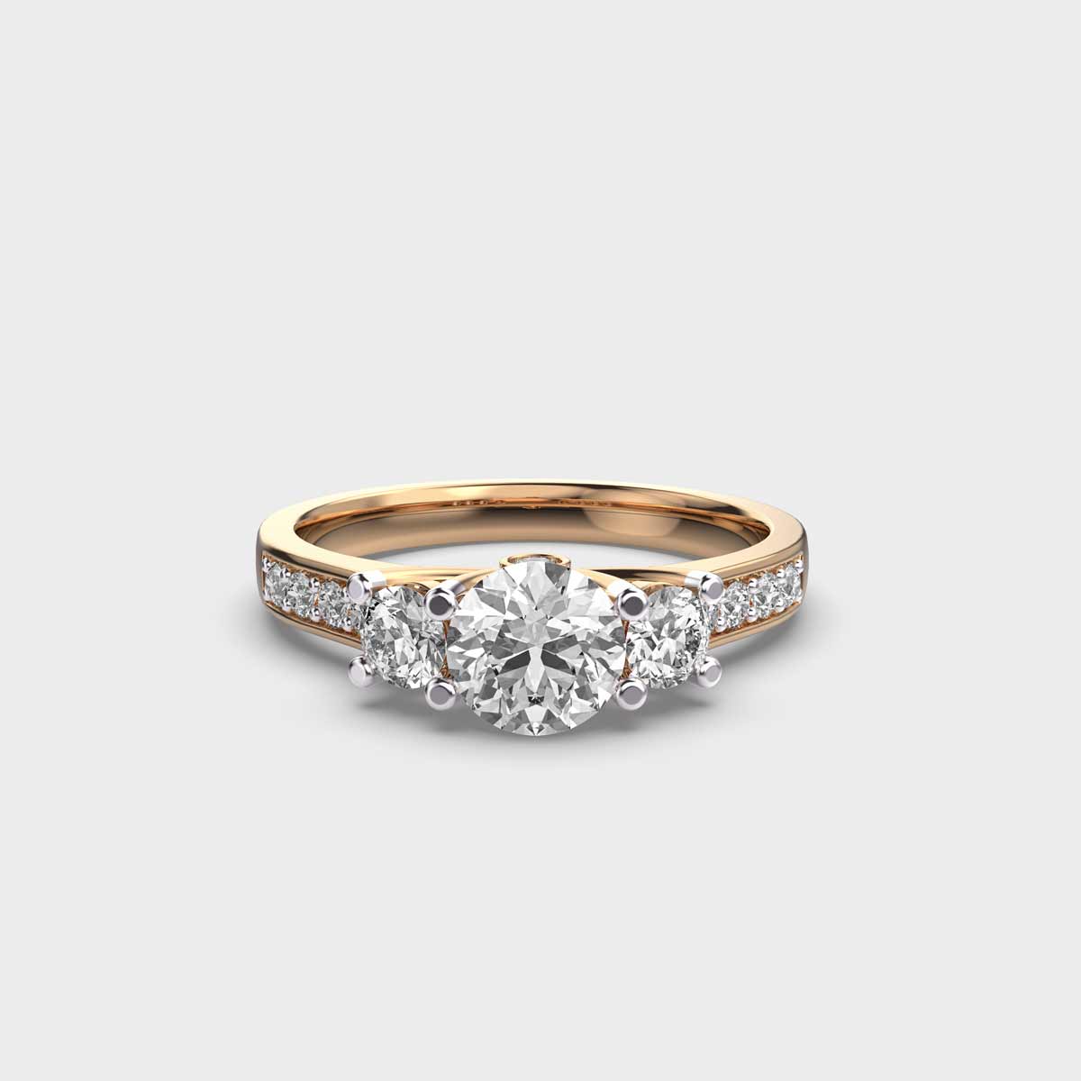 Tres Cluster Solitaire Diamond Ring For Women