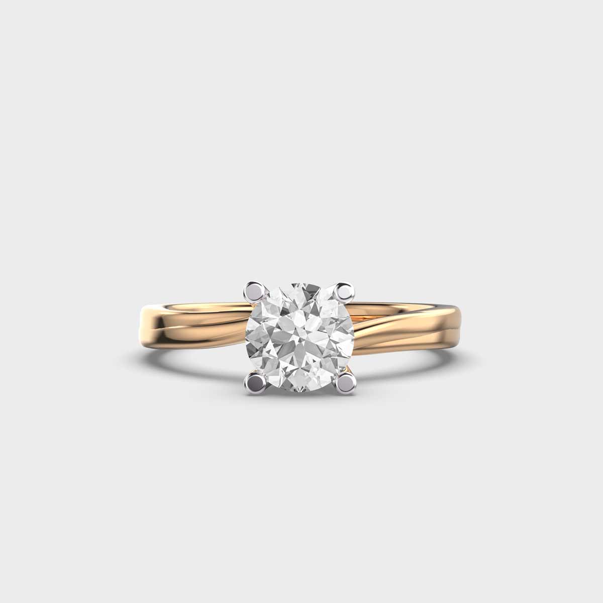 Classic Solitaire Diamond Swirl Ring