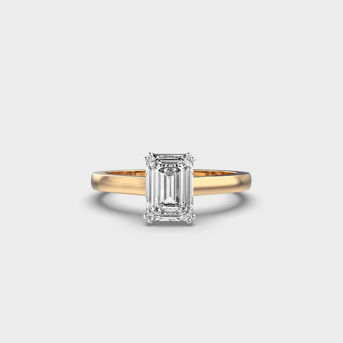 Maria Callas Emerald Cut Diamond Solitaire Ring