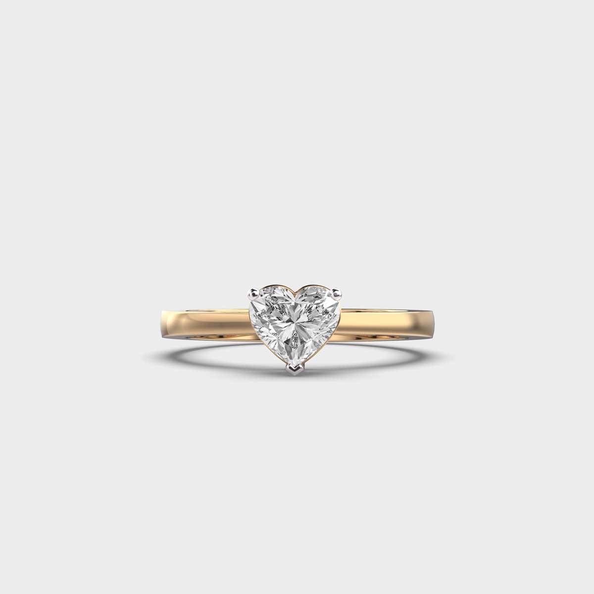 Subtle Glow Heart Solitaire Diamond Ring