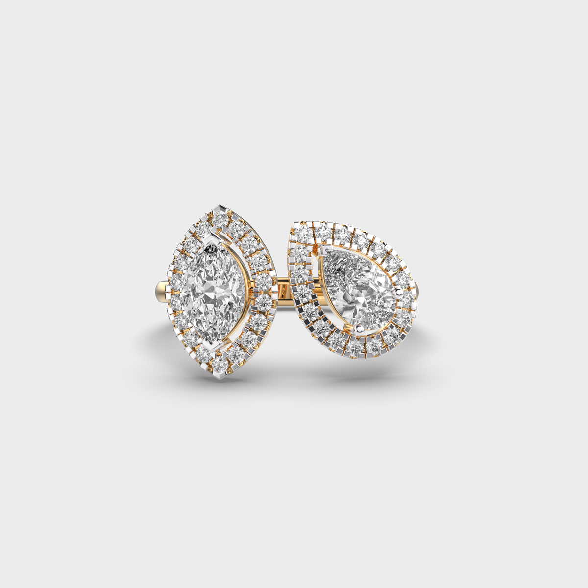 Studded Double Duo Diamond Ring