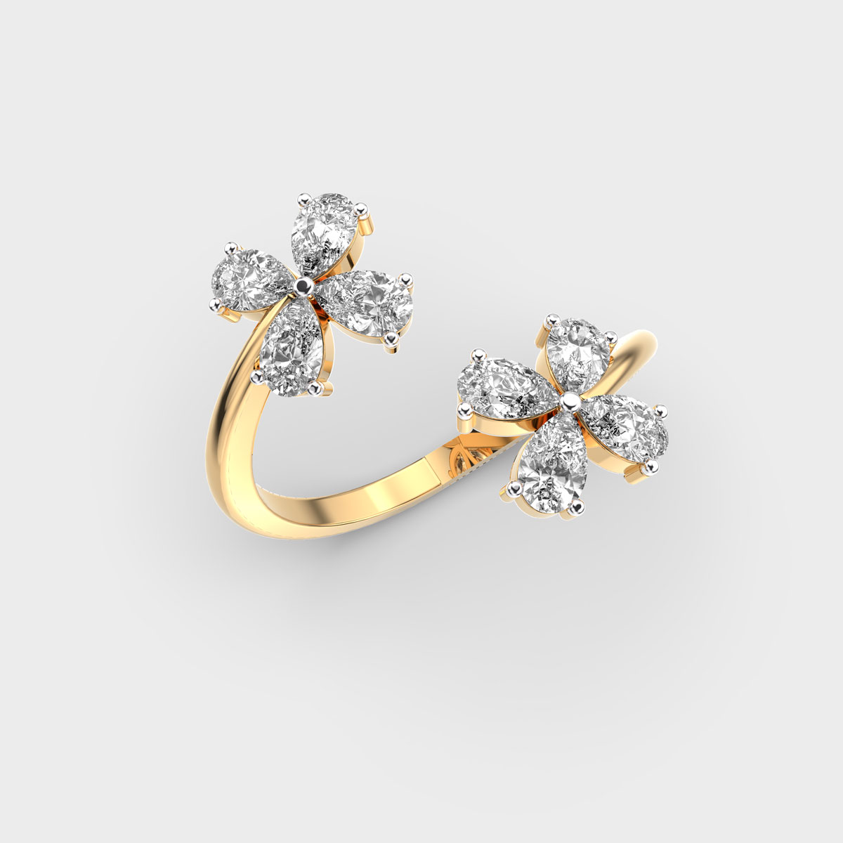 Petals Of Flowers Diamond Ring