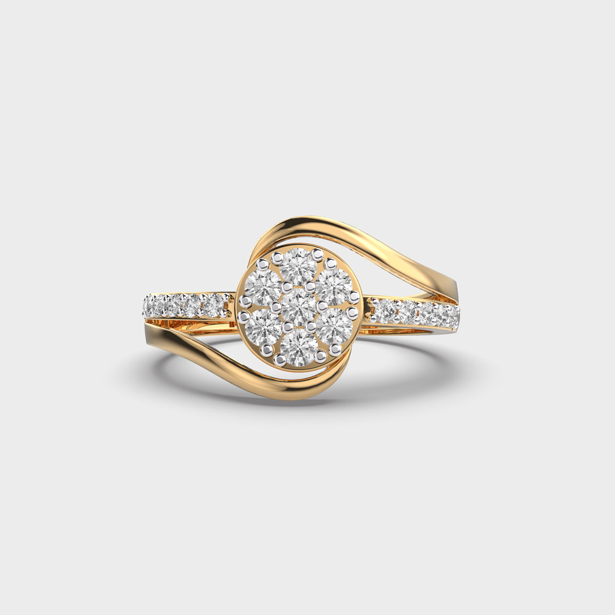 Serene Swirl Divine Diamond Ring