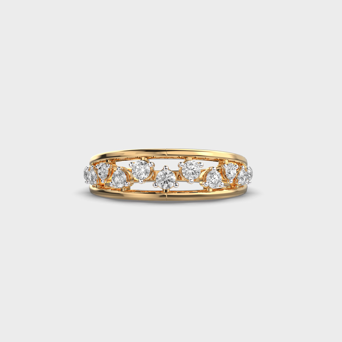 Balanced Brillance Diamond Encrusted Ring