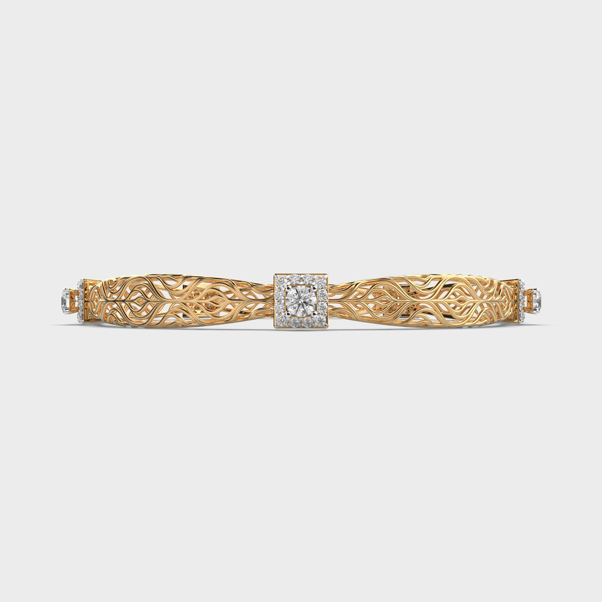 Regal Beauty Filigree Diamond Bangle
