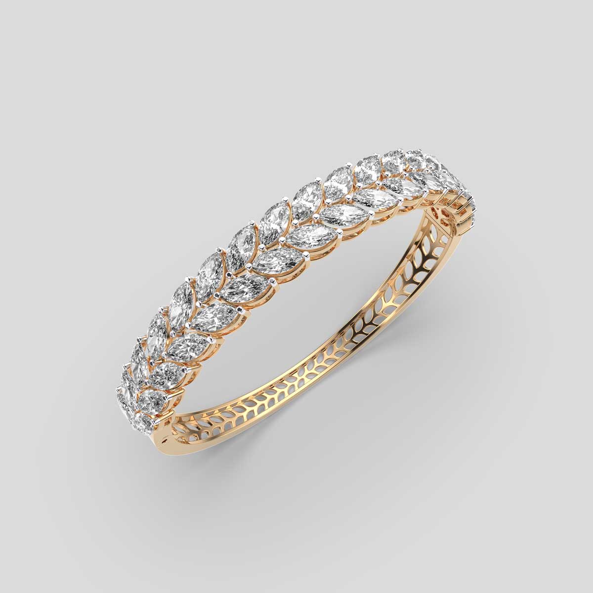 Fabulous Fern Marquise Diamond Clustered Bracelet
