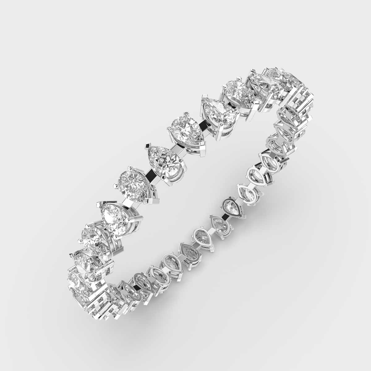Pristine Pear Diamond Tennis Bracelet