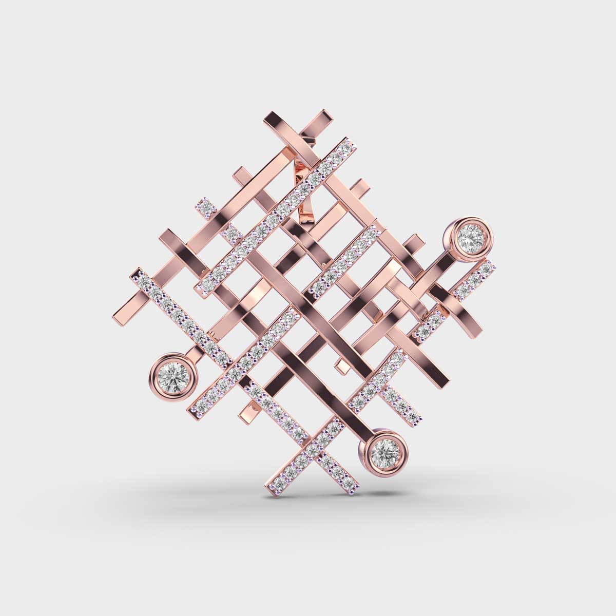 Merry Mesh Diamond-Encrusted Pendant Without Chain