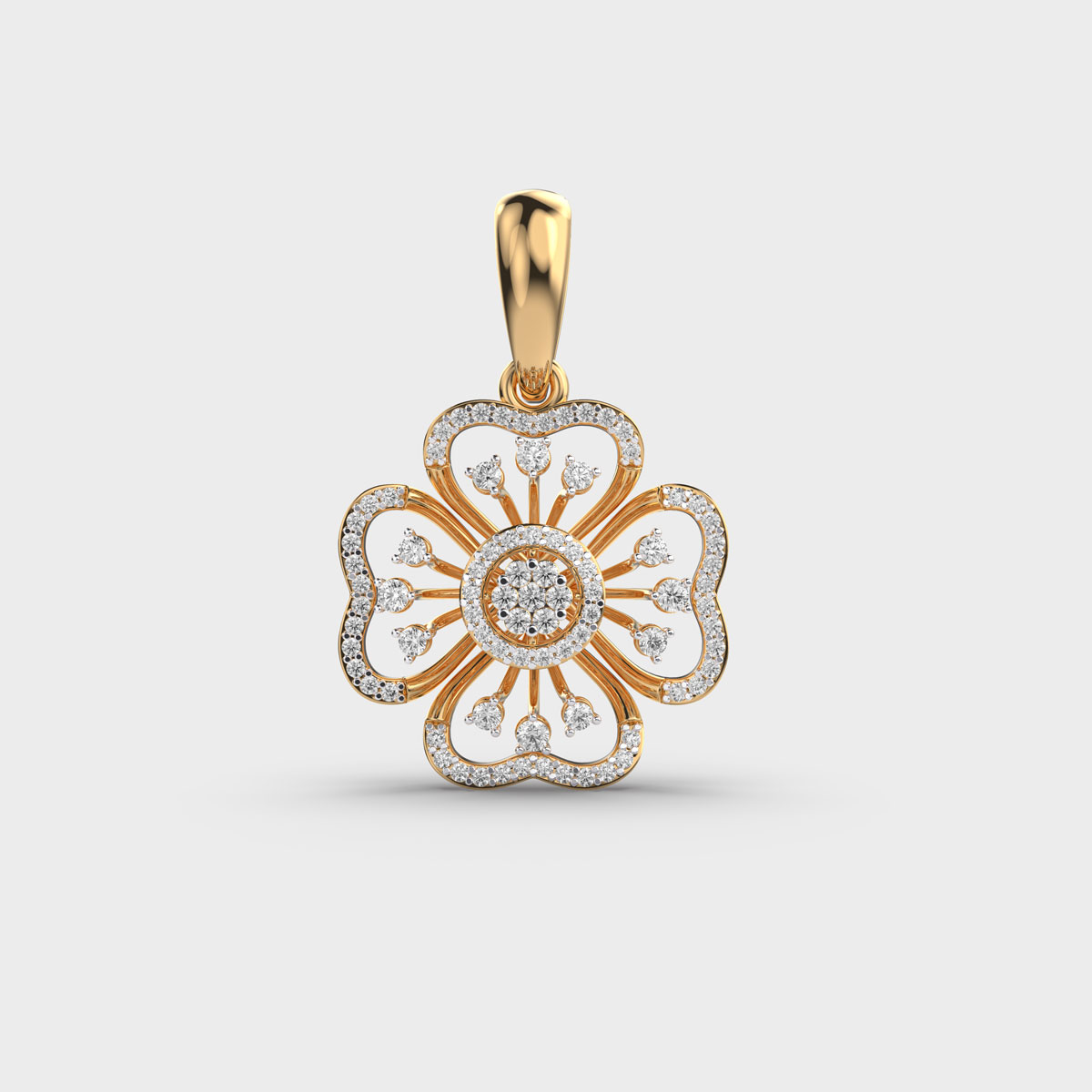 Irish Clover Diamond Pendant With Chain