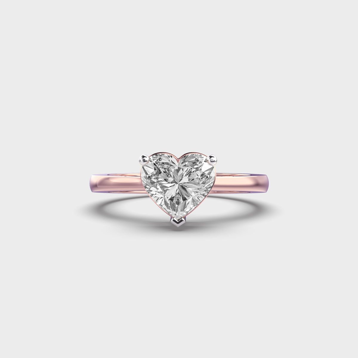 Love Me More Heart Solitaire Diamond Ring