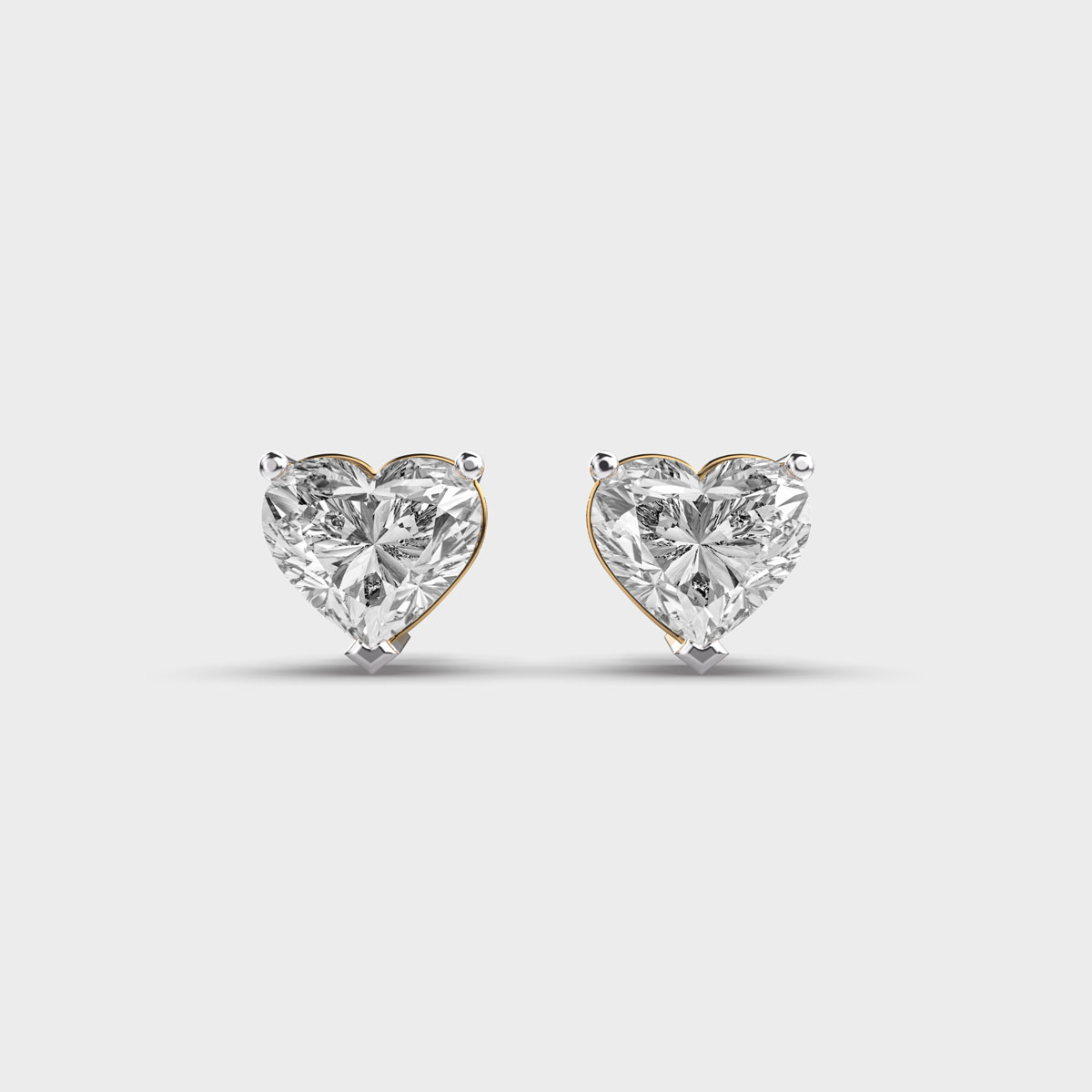 Classic Heart Diamond Ear Studs