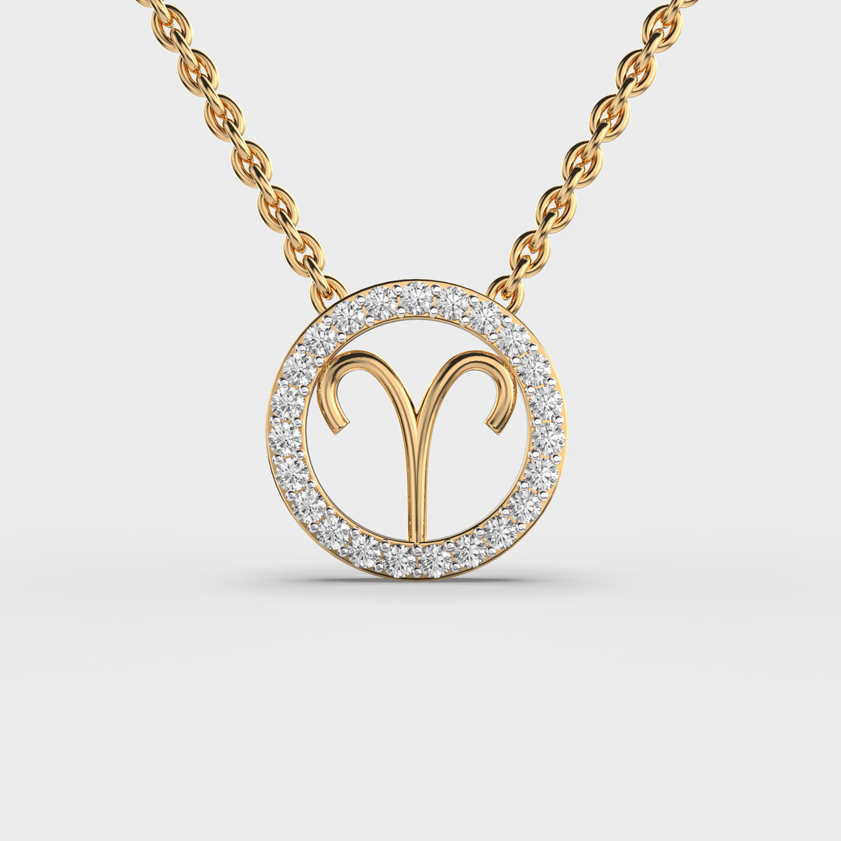 Zodiac Aries Diamond Pendant Without Chain