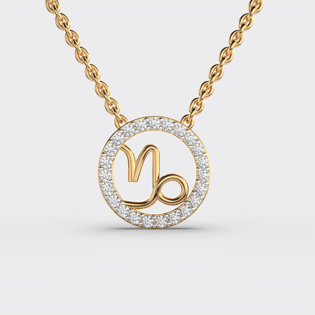 Capricorn Zodiac Diamond Pendant Without Chain