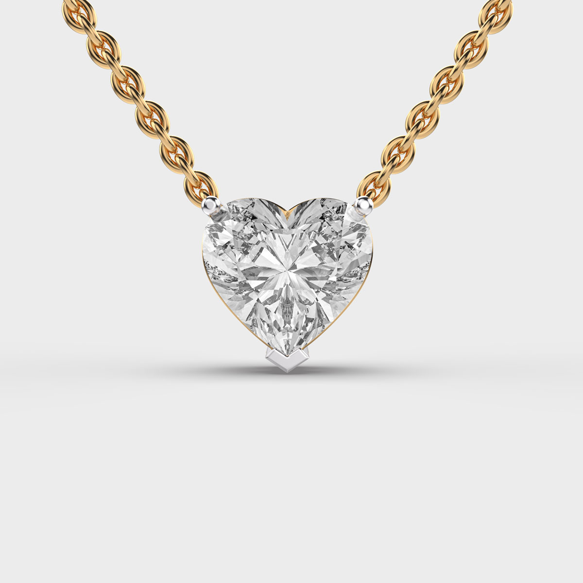 Queen Of Heart Solitaire Diamond Pendant(With Chain)