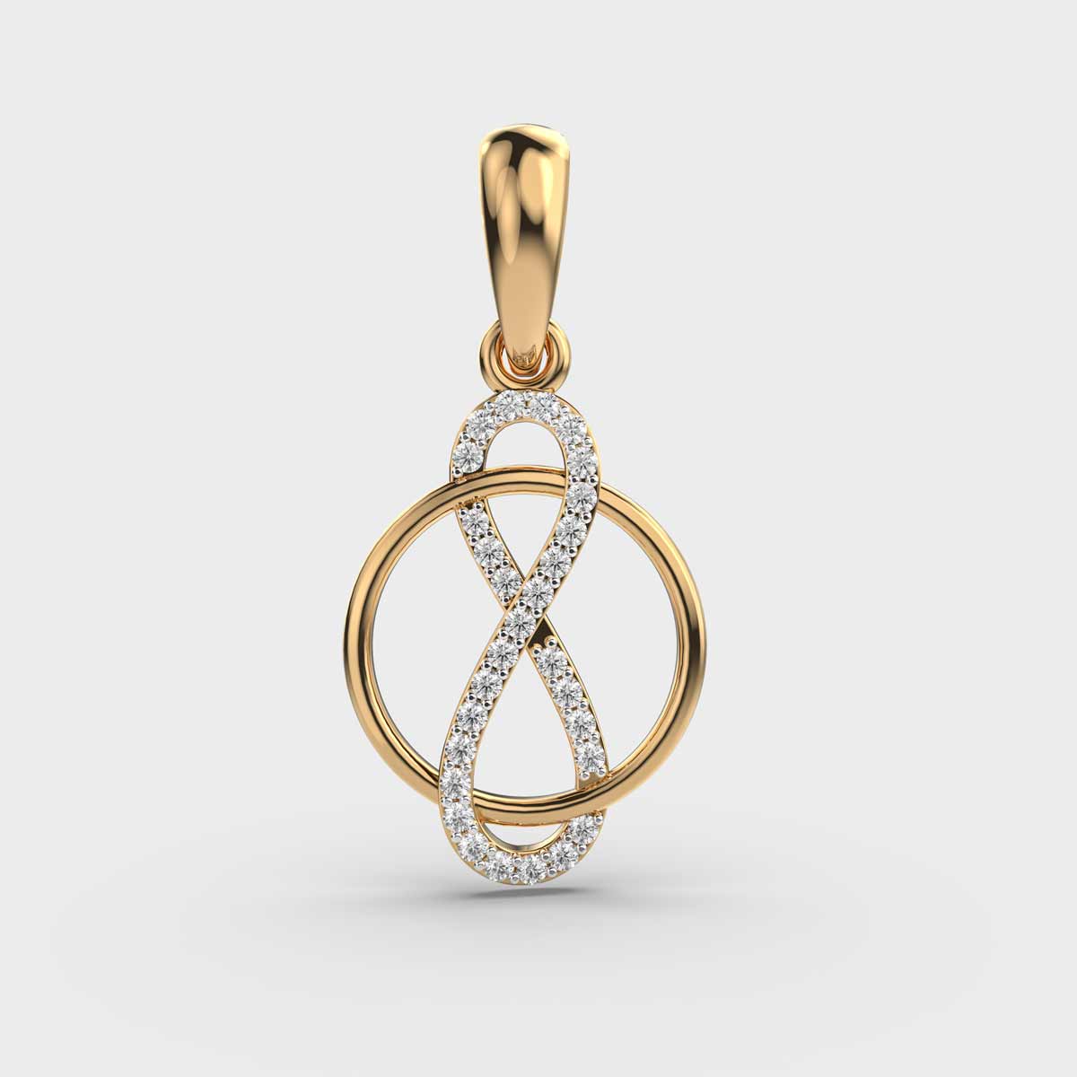 Infinity in an Orb Diamond Pendant without Chain