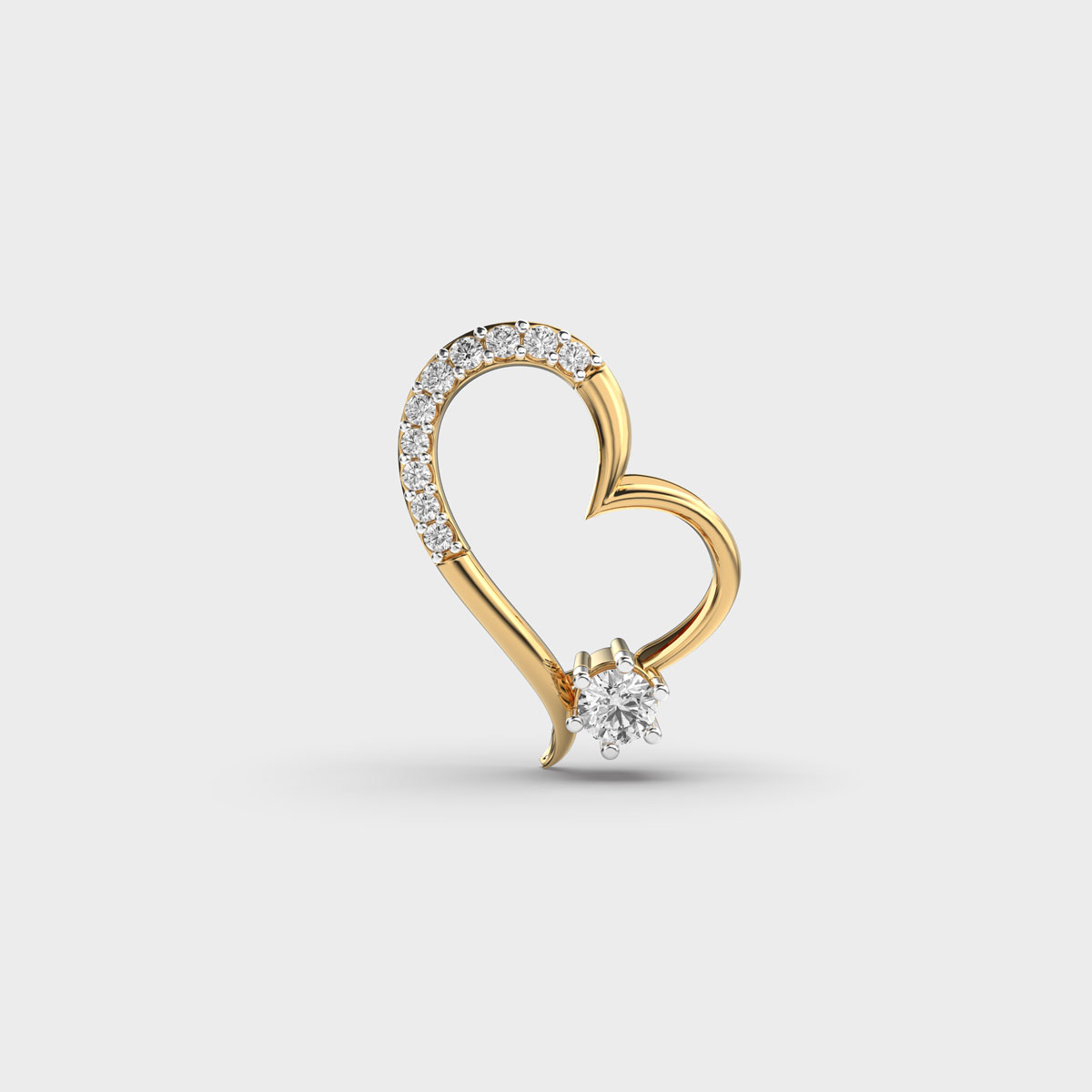 Tudor Heart Diamond Pendant Without Chain