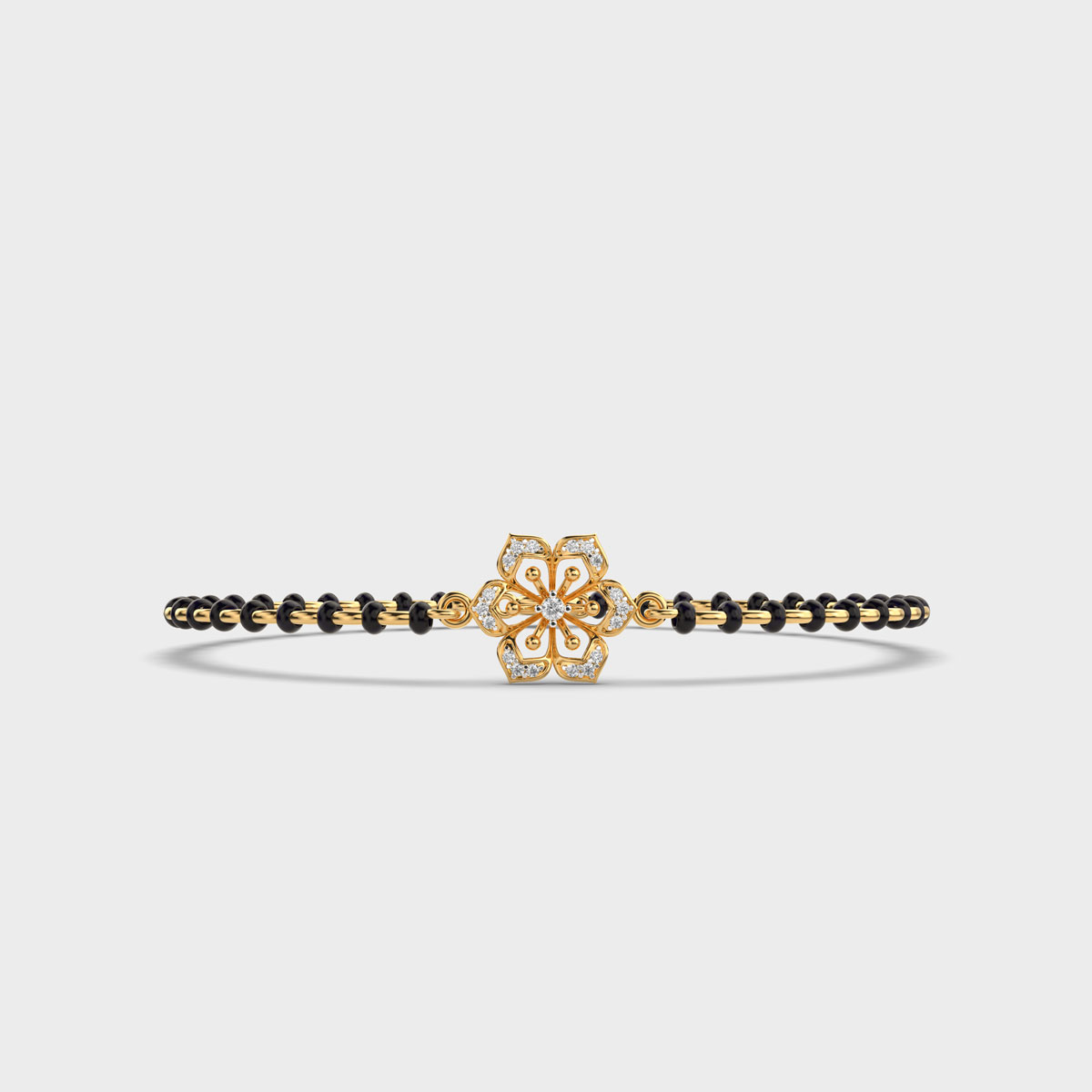 Floral Elegance Diamond Mangalsutra Bracelet