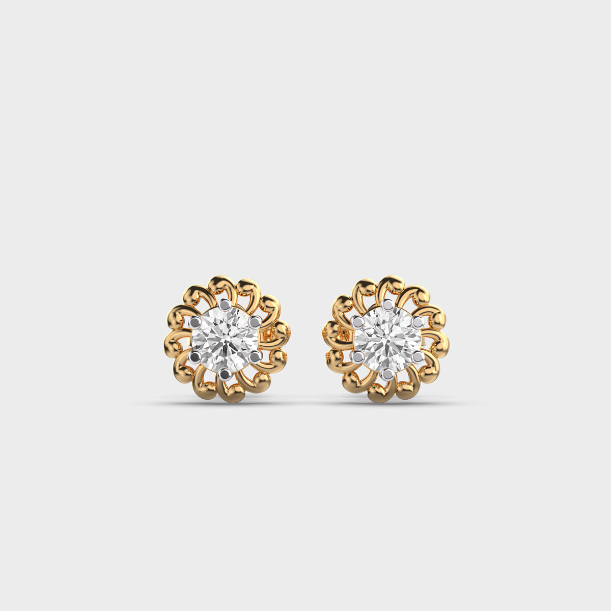 Floral Brocade Diamond Ear Studs