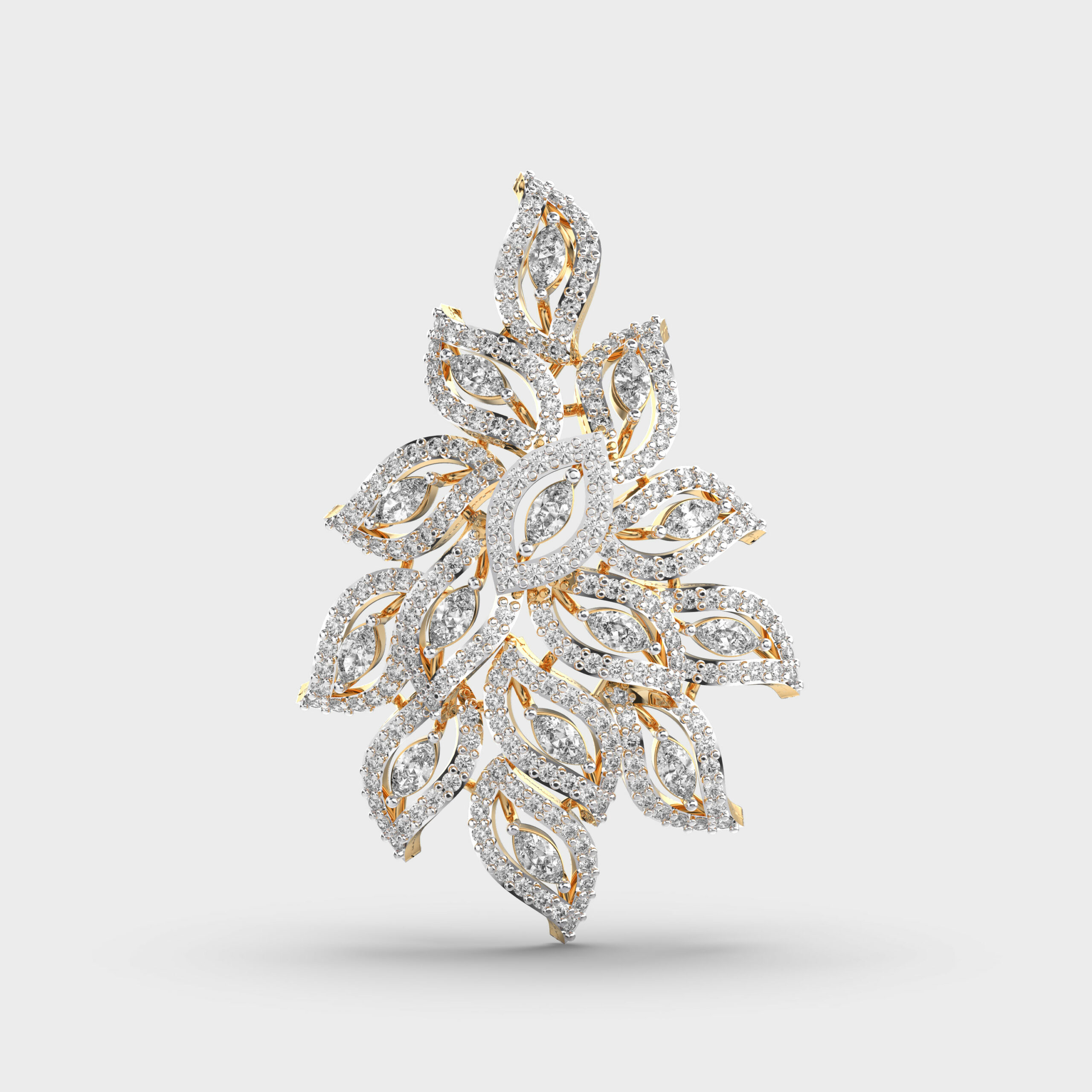 Floral Symphony Diamond Pendant With Chain