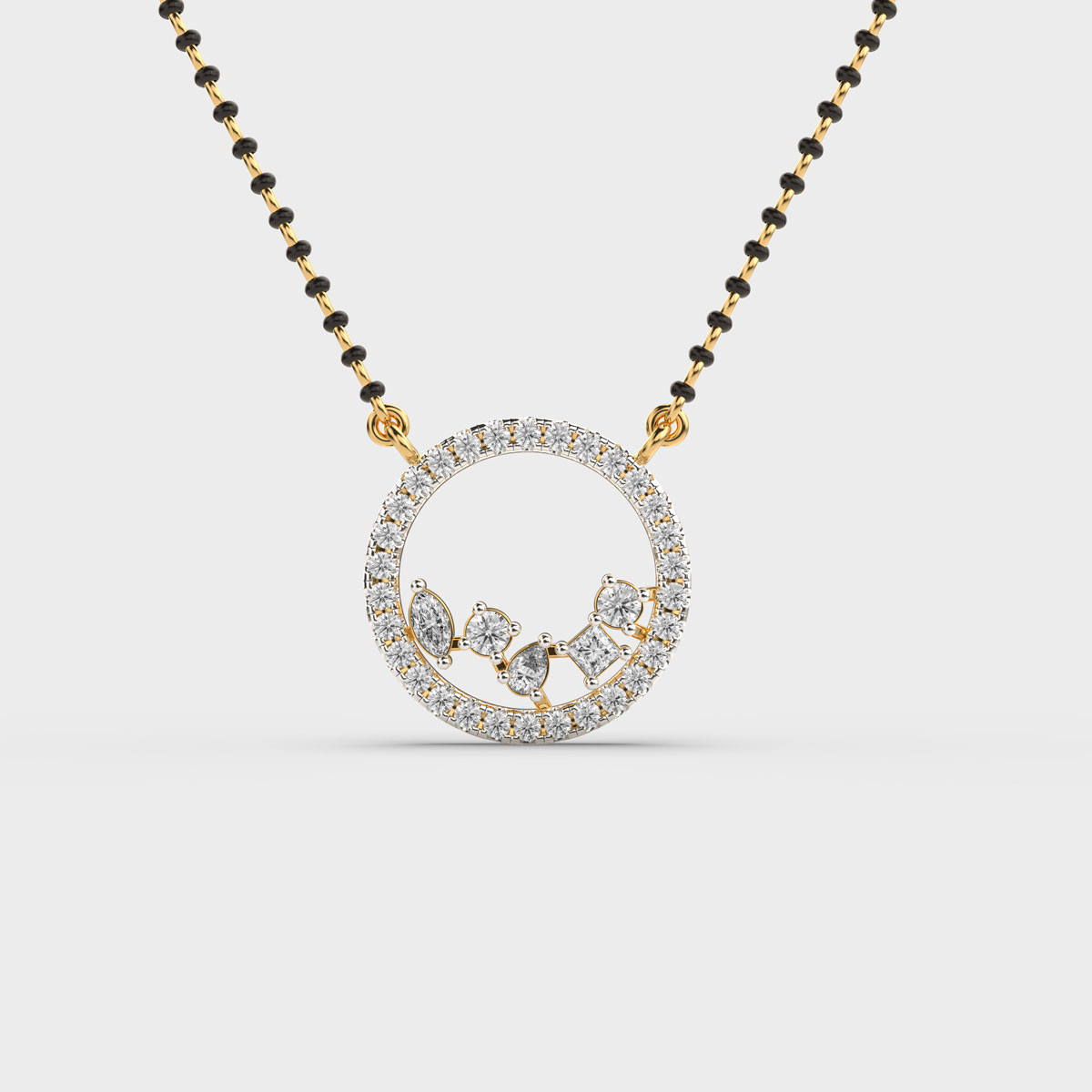 Velvet Circle Diamond Pendant With Chain