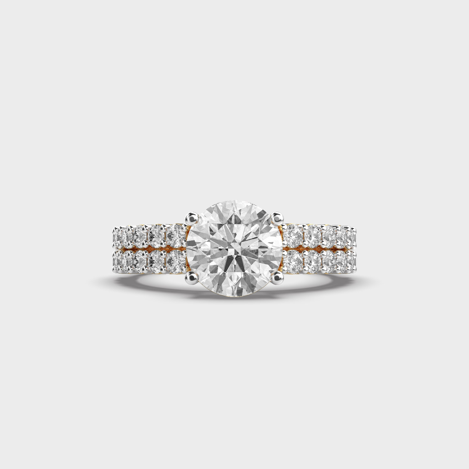 Gracious Round Diamond Double Row Ring