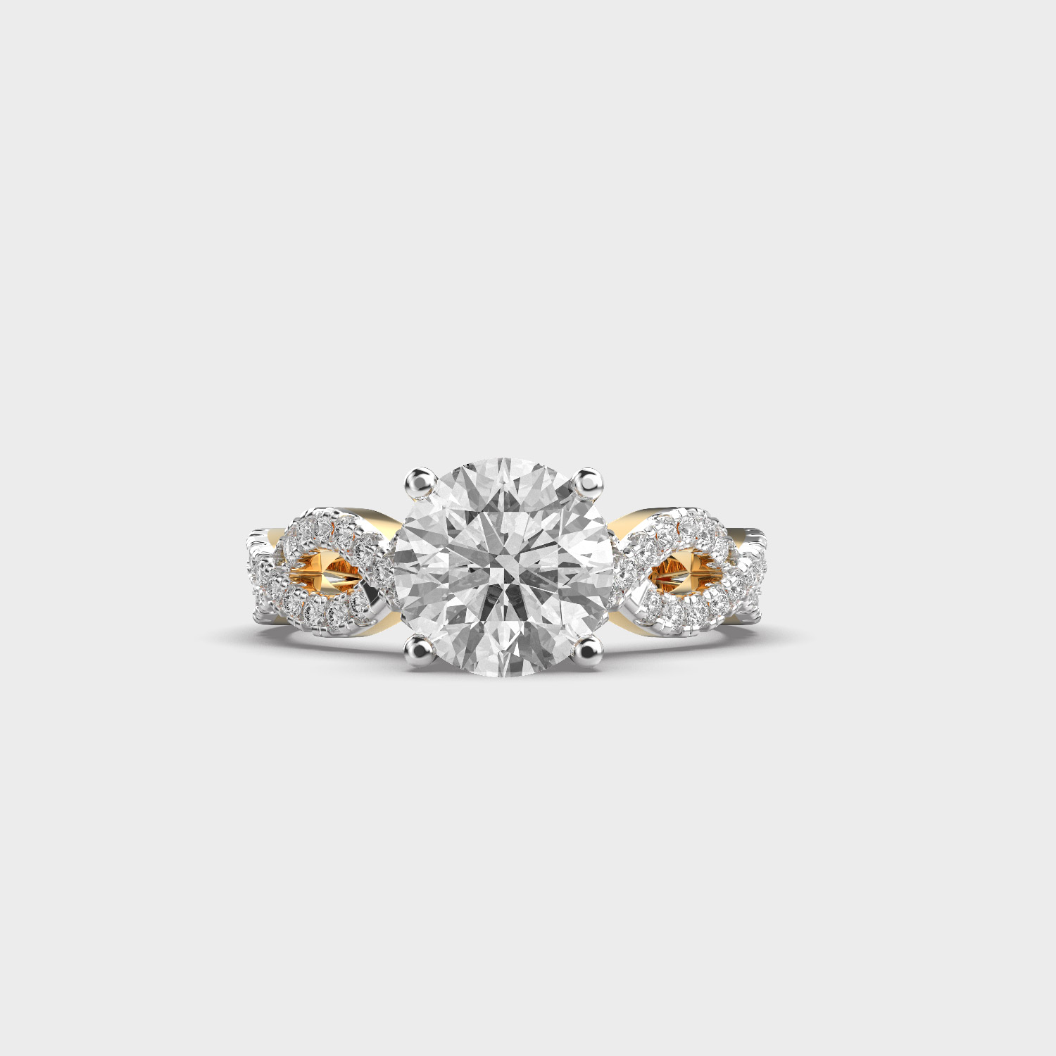 Double Twist Simple Diamond Ring