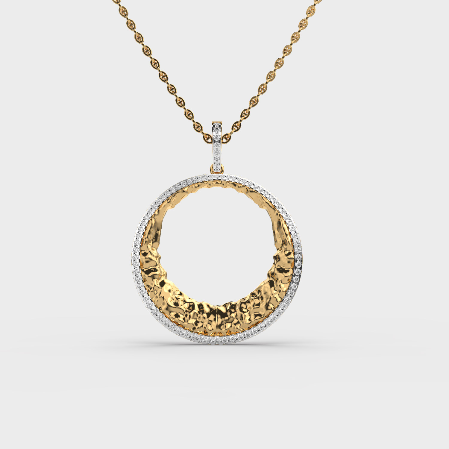 Halo Gleam Diamond Pendant Without Chain