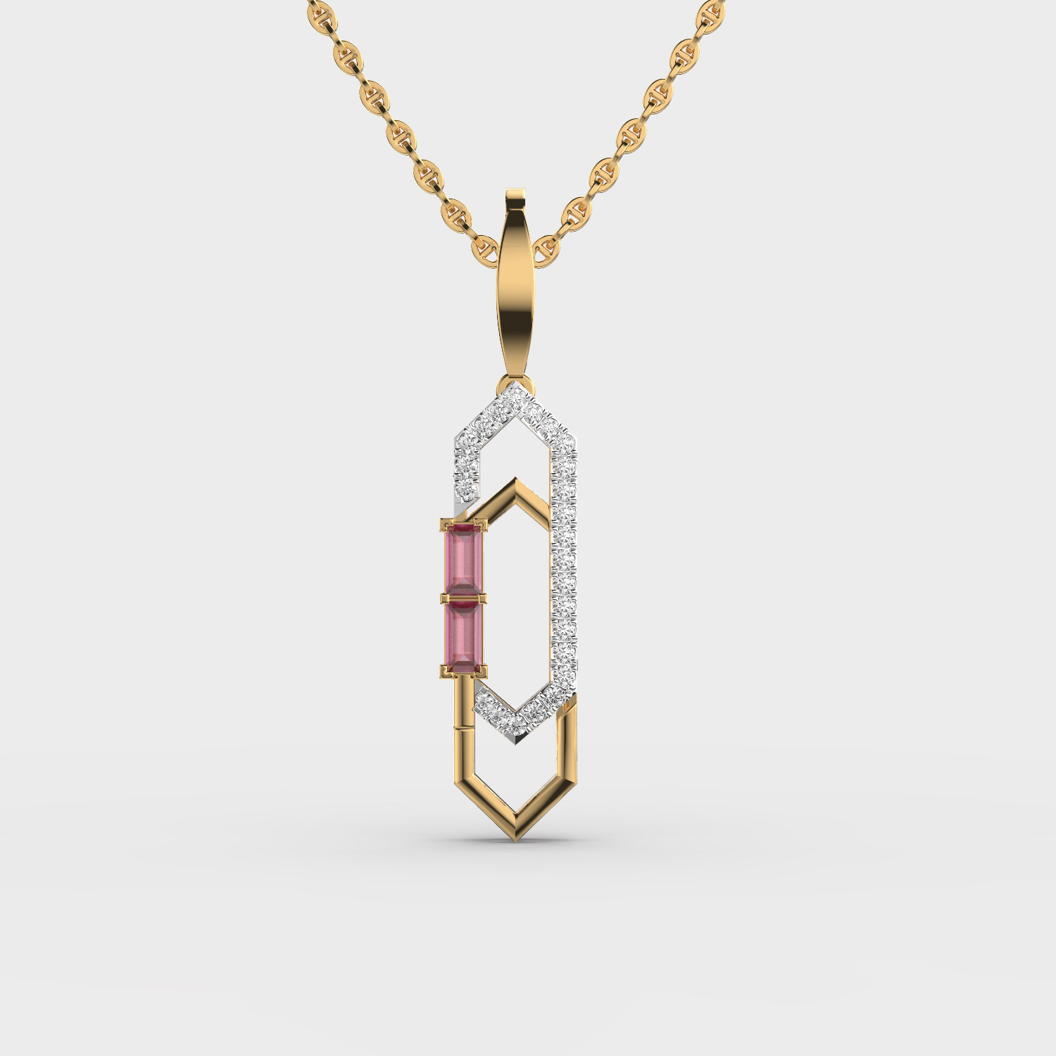Symmetra Diamond Encrusted Pendant Without Chain