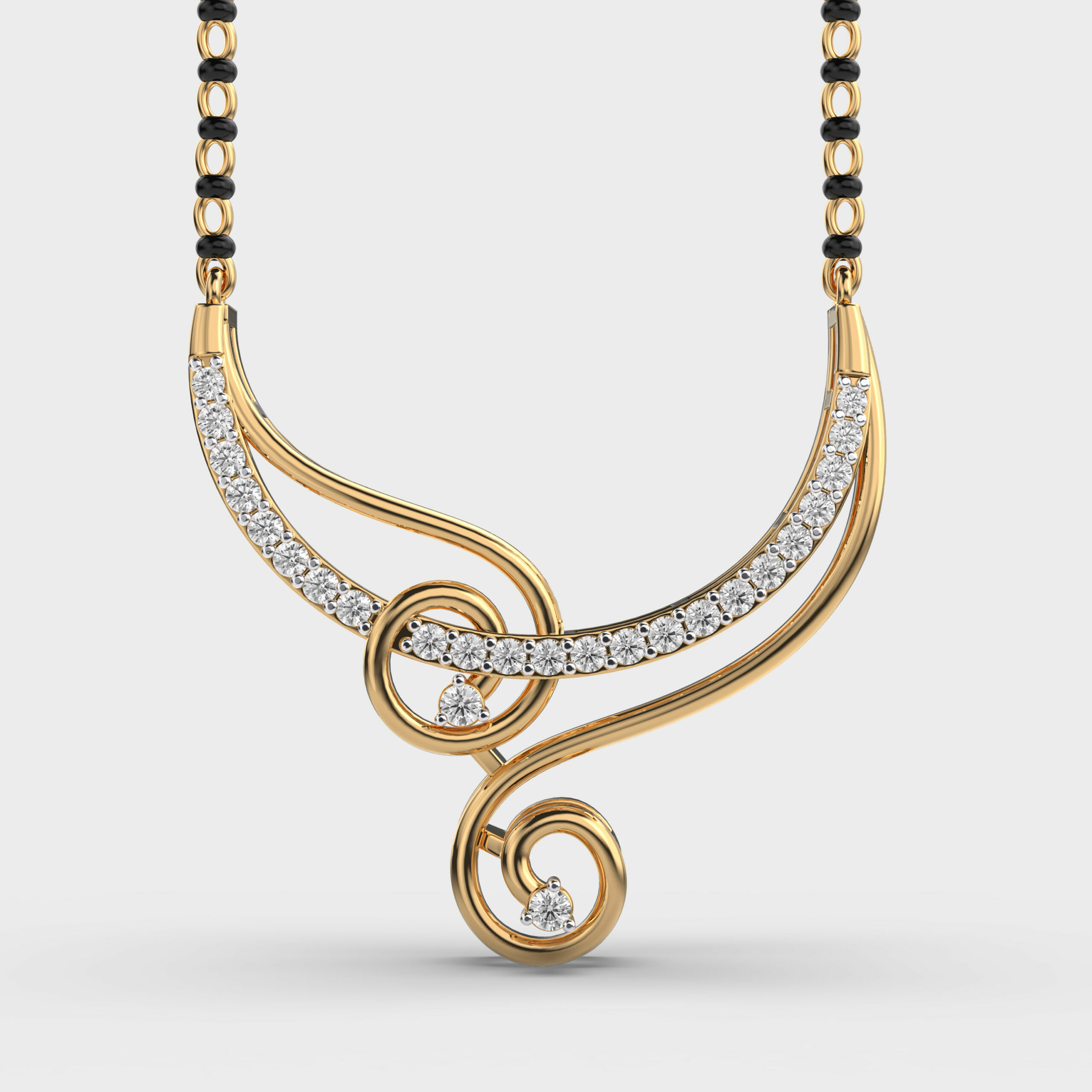 Auraline Spiral Mangalsutra Pendant With Chain
