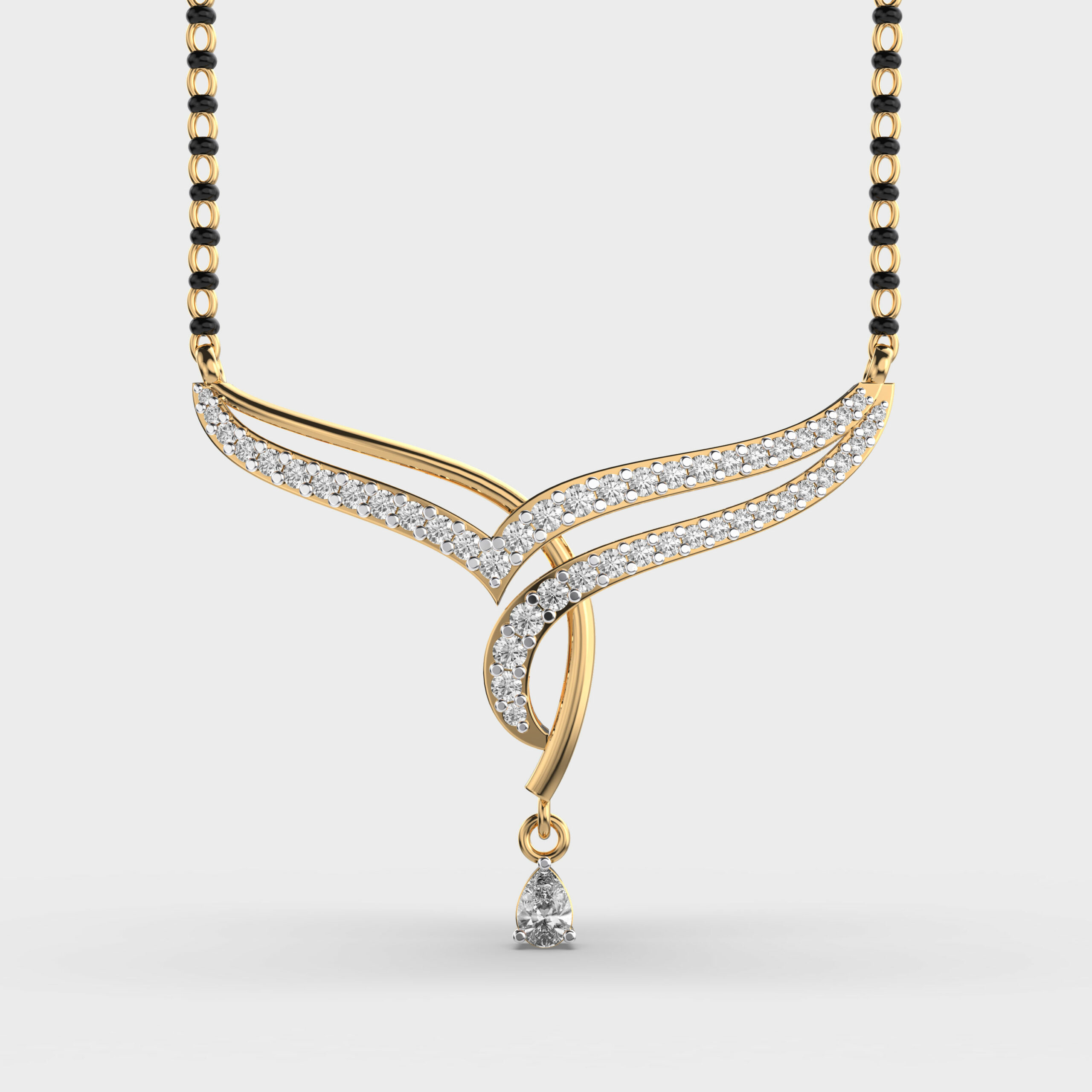 Noorline Diamond Mangalsutra Pendant With Chain
