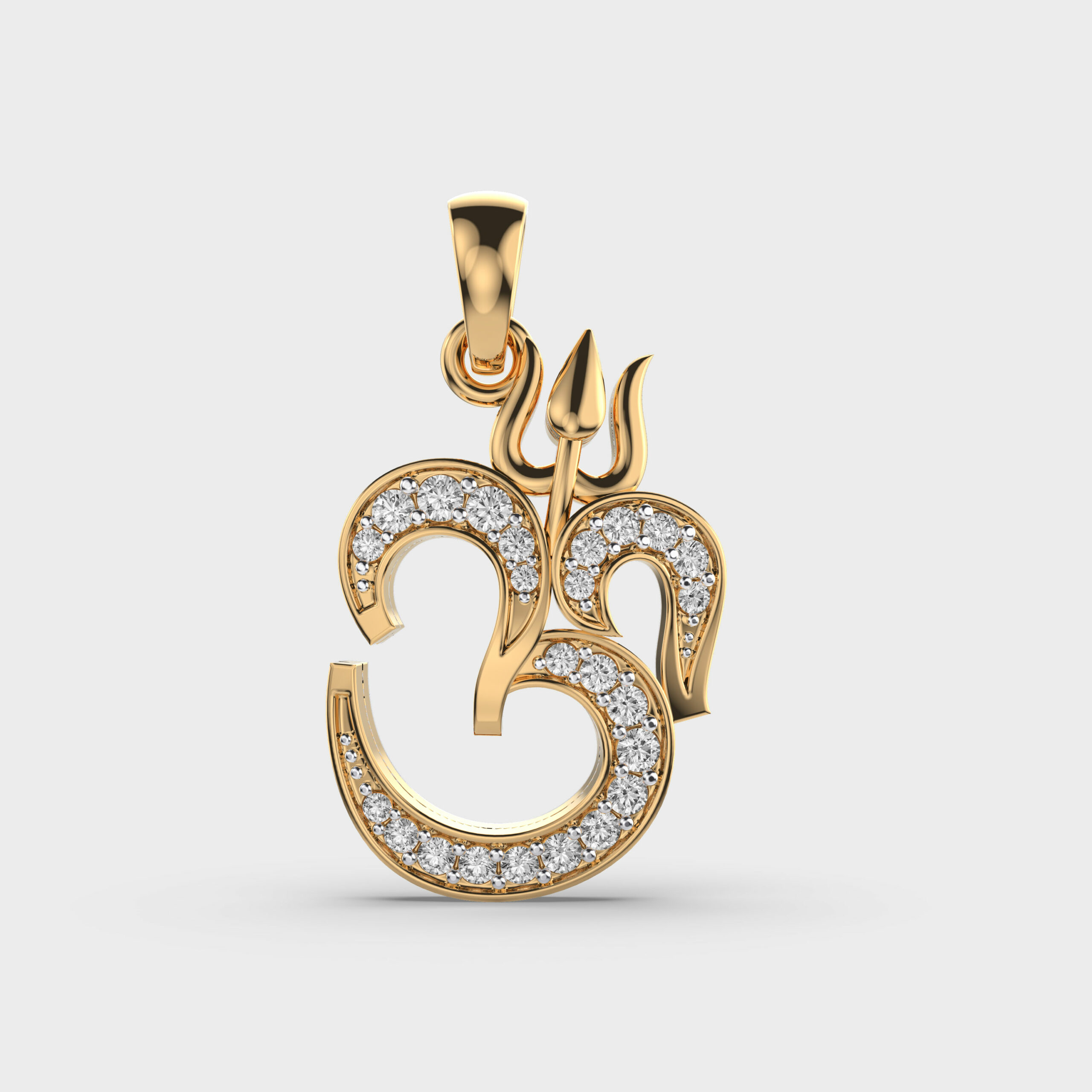 Har Har Mahadev Diamond Pendant Without Chain