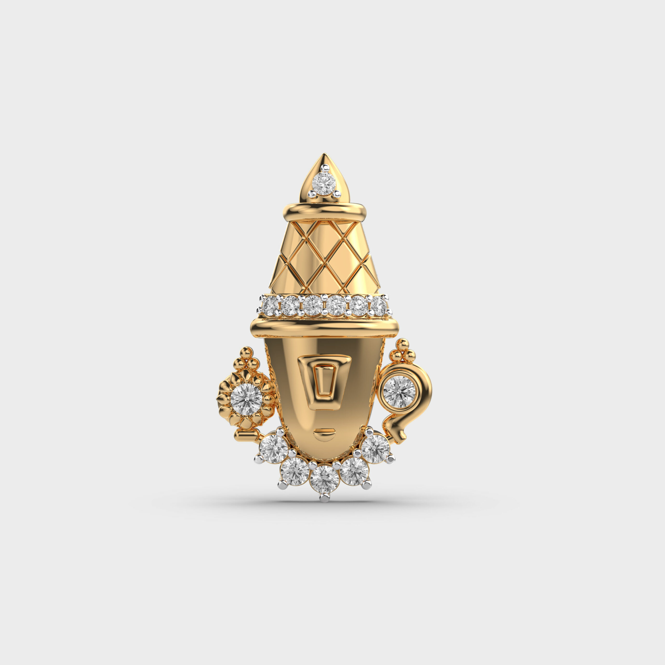 Tirupati Nath Diamond Charm Pendant Without Chain