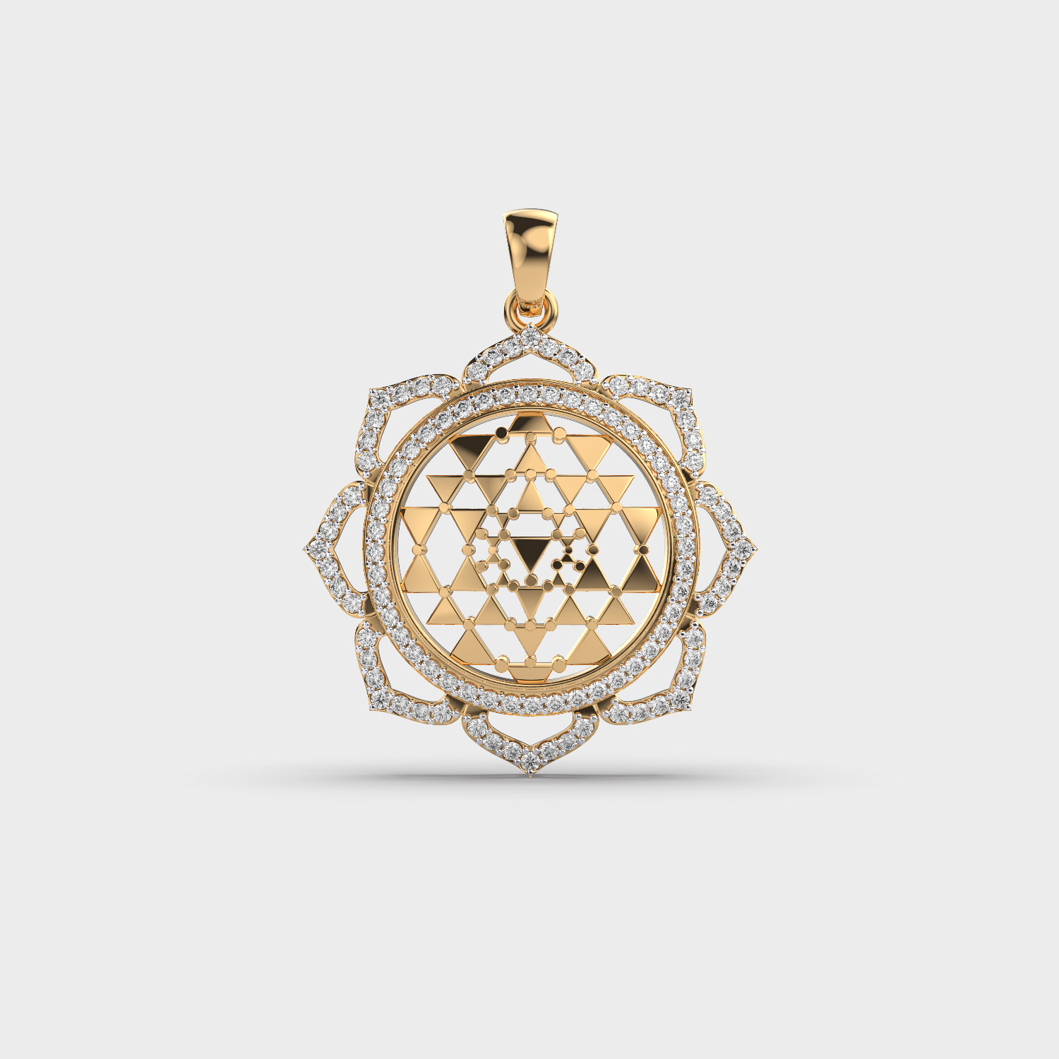 Sri Yantram Diamond Pendant Without Chain