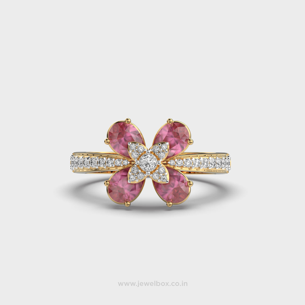 Charming Blossom Poinciana Diamond Ring