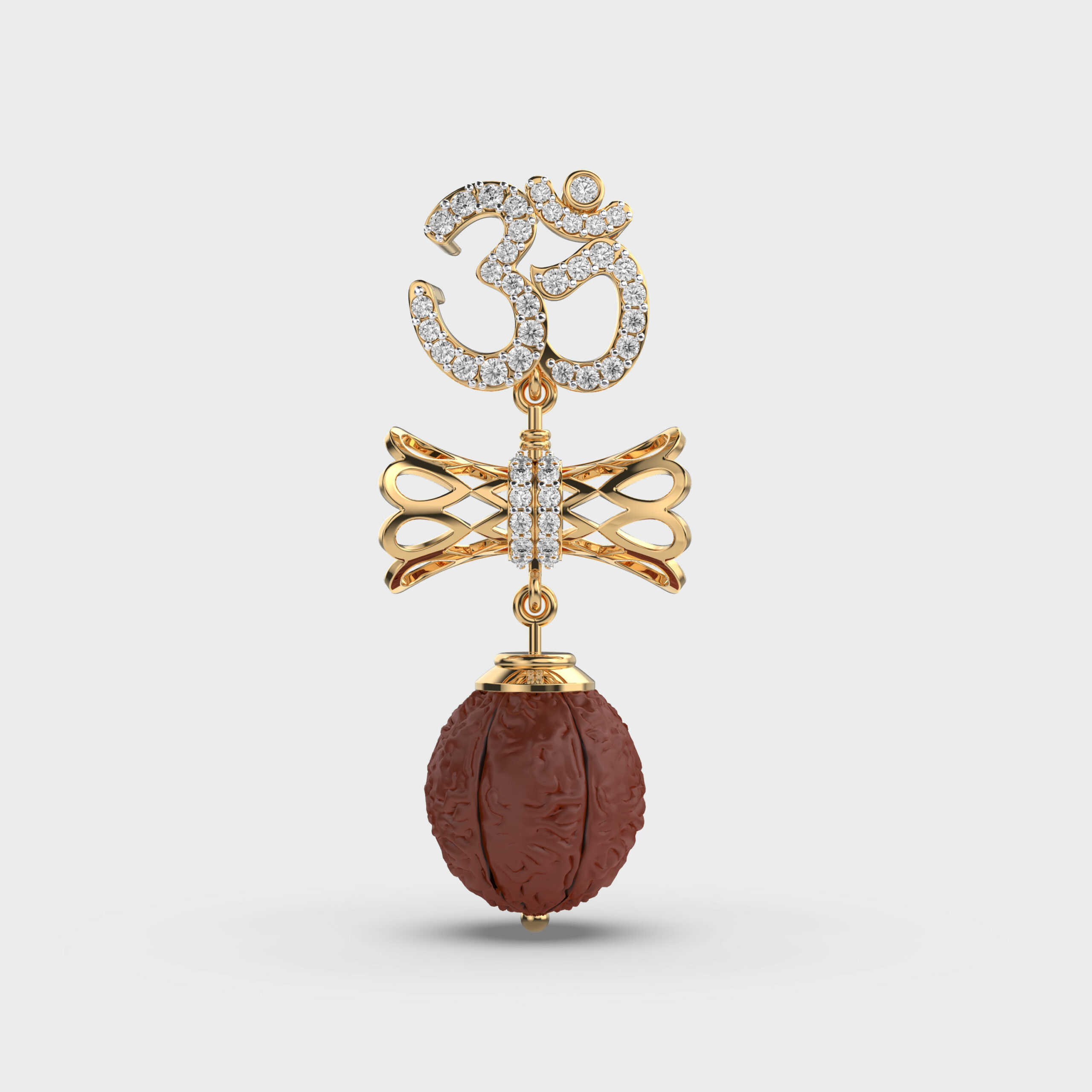 Sacred Om Rudraksh Diamond Pendant(With Chain)