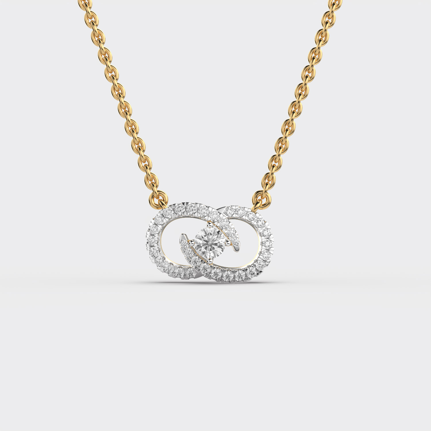 Connected Junction Diamond Pendant (With Chain)