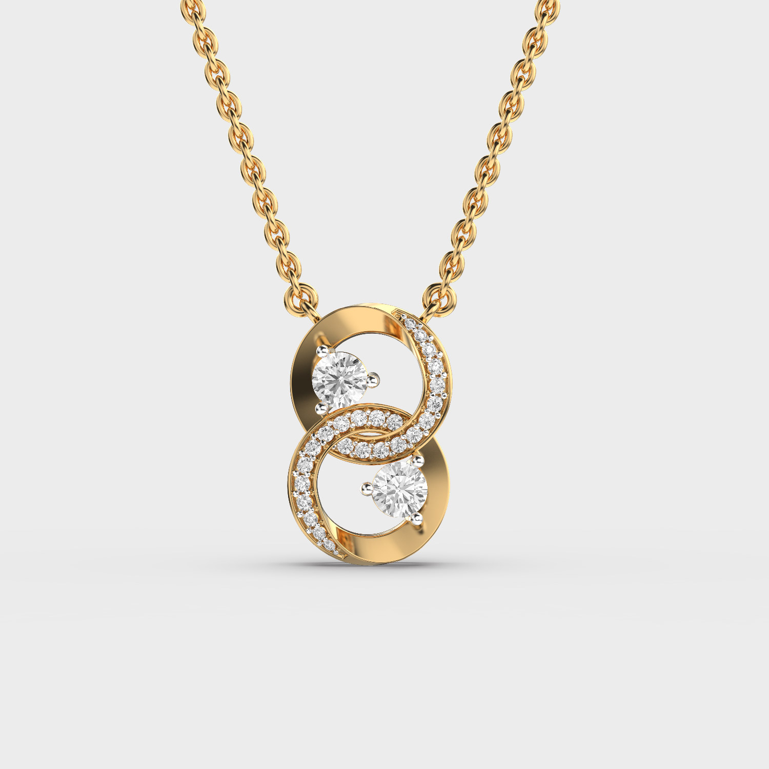 Coupled Forever Diamond Pendant (With Chain)