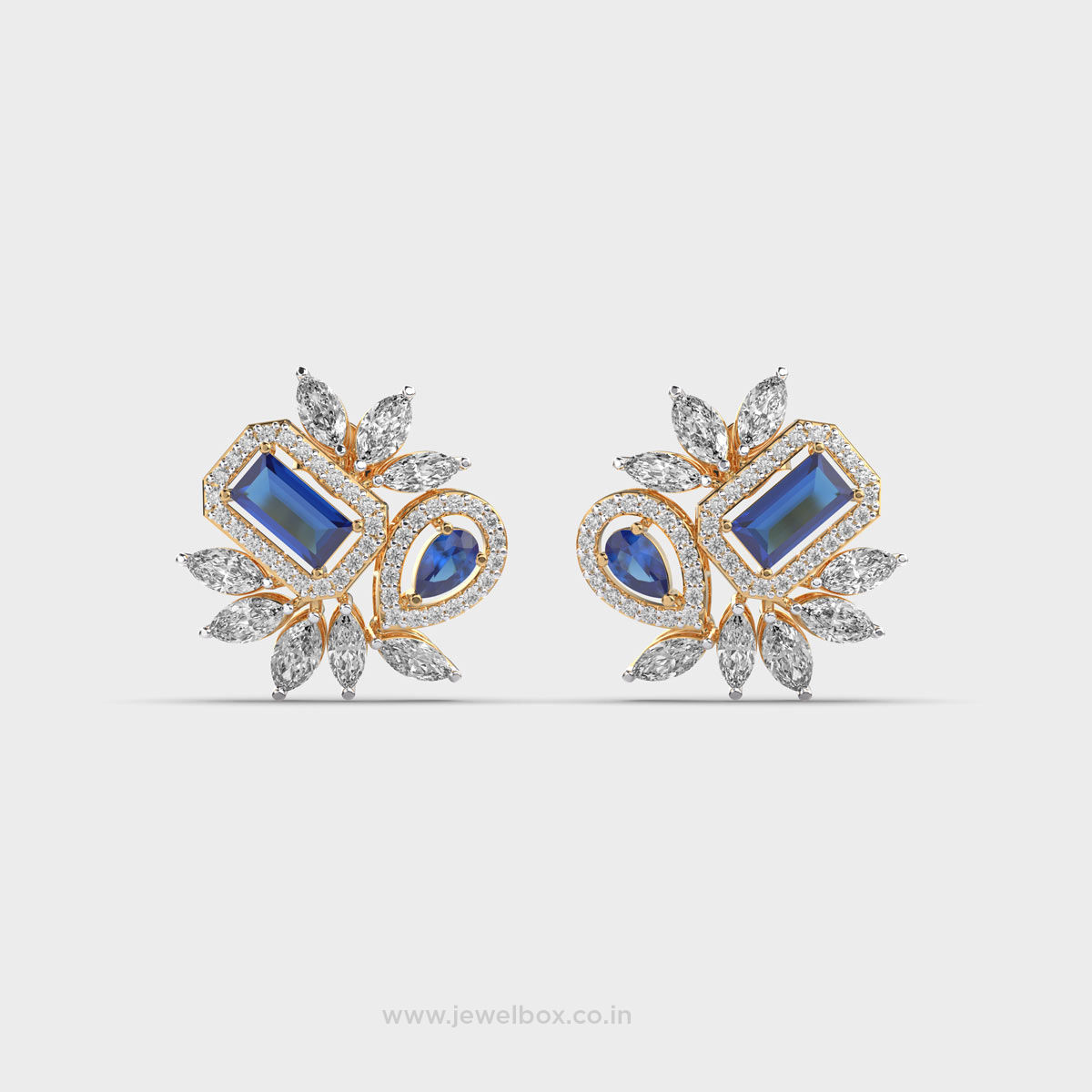 Persian Blue Stone Spark Diamond Stud