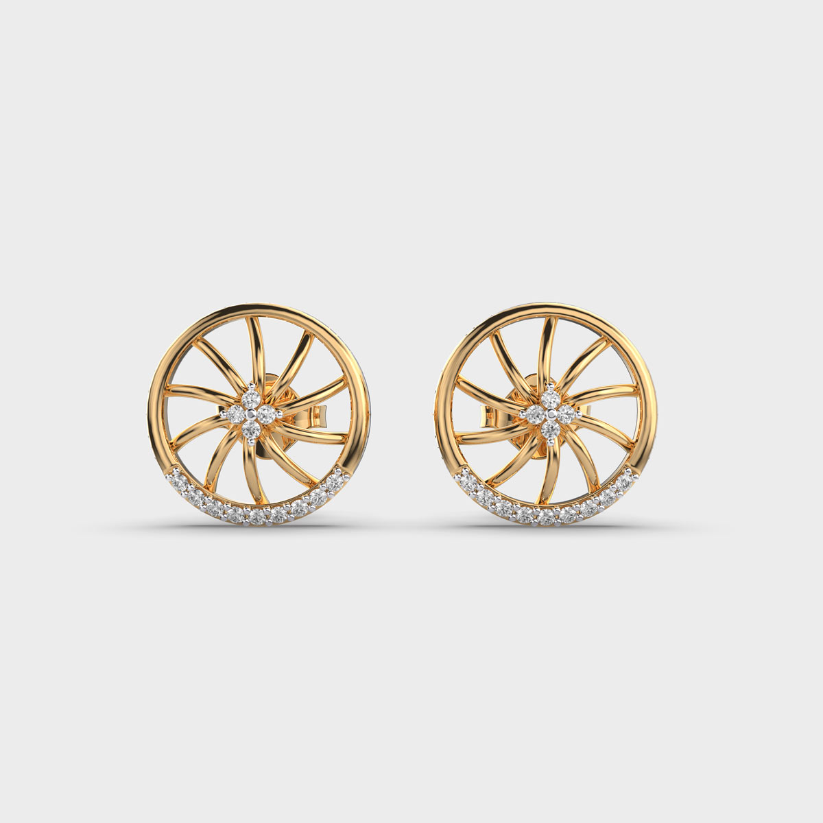 Ferry's Wheel Diamond Ear Stud