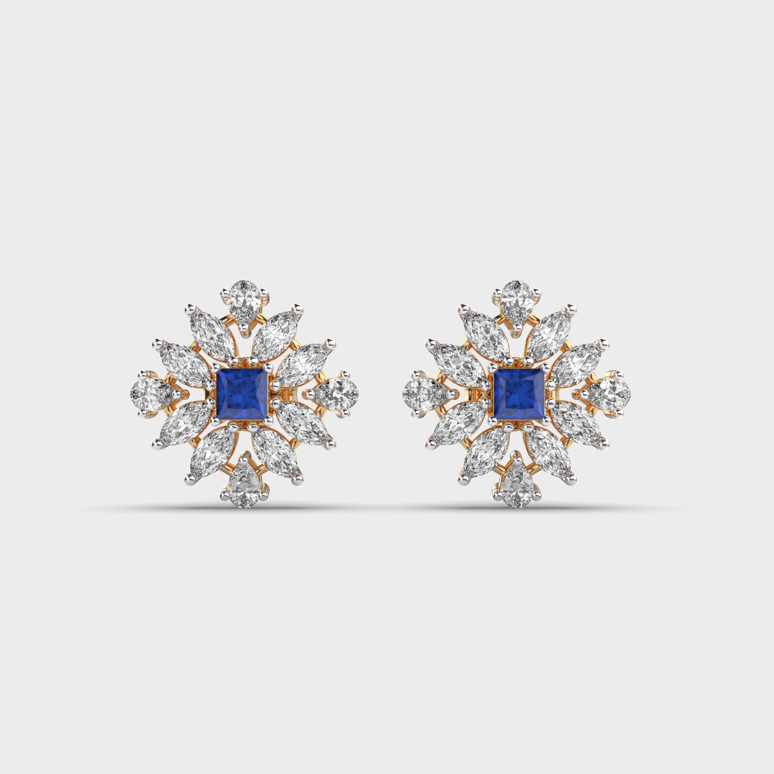 Caribbean Blue Charm Diamond Studs
