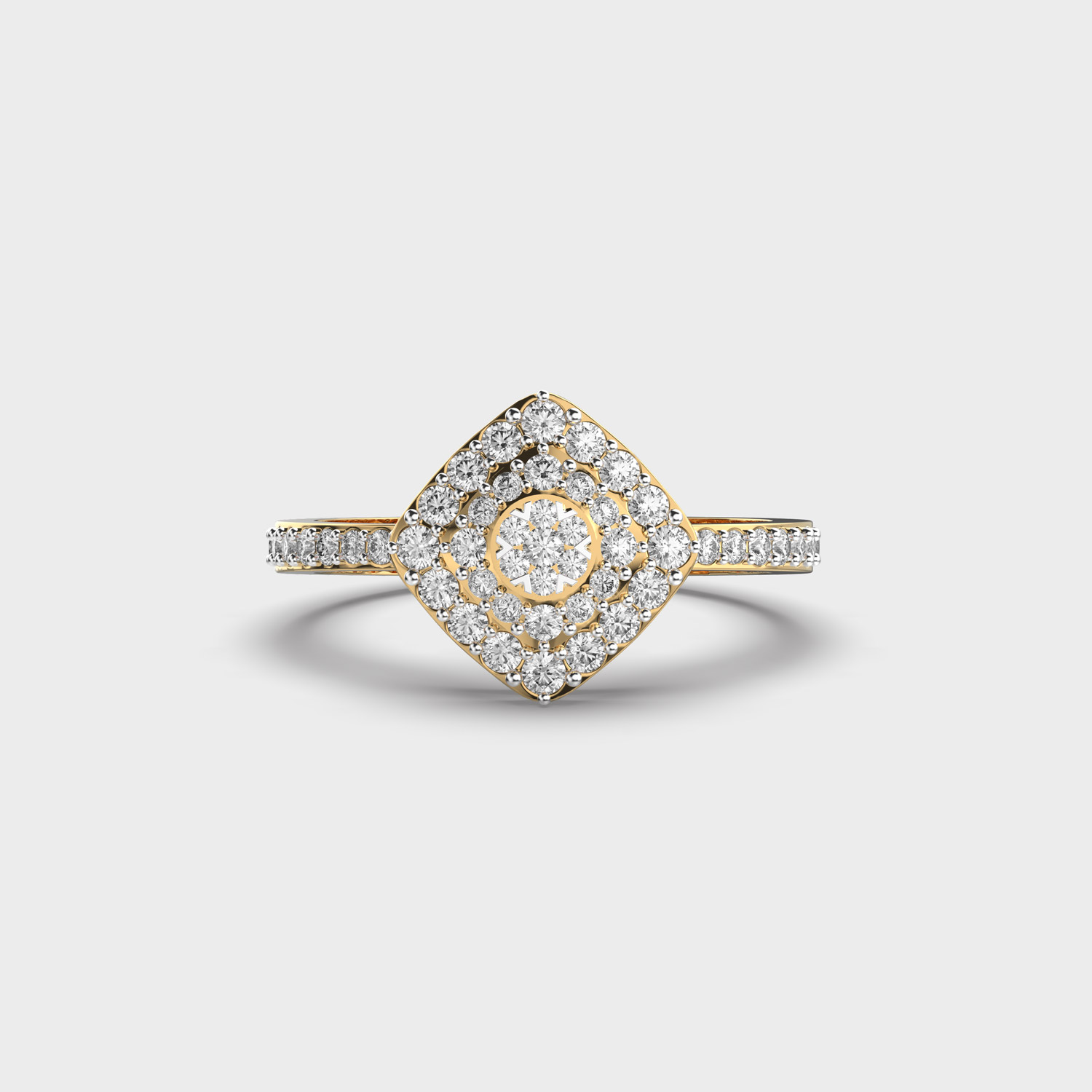 Shimmering Rhombus Shape Diamond Ring