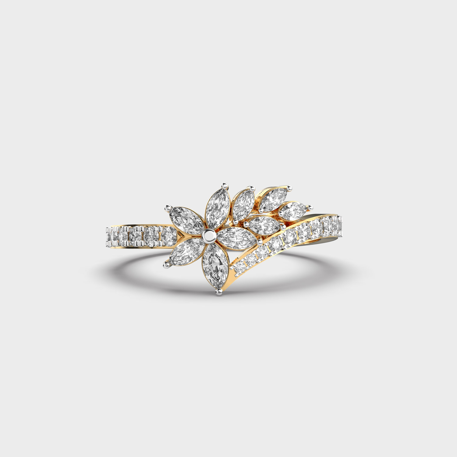 Pristine Flower Solitaire Diamond Ring