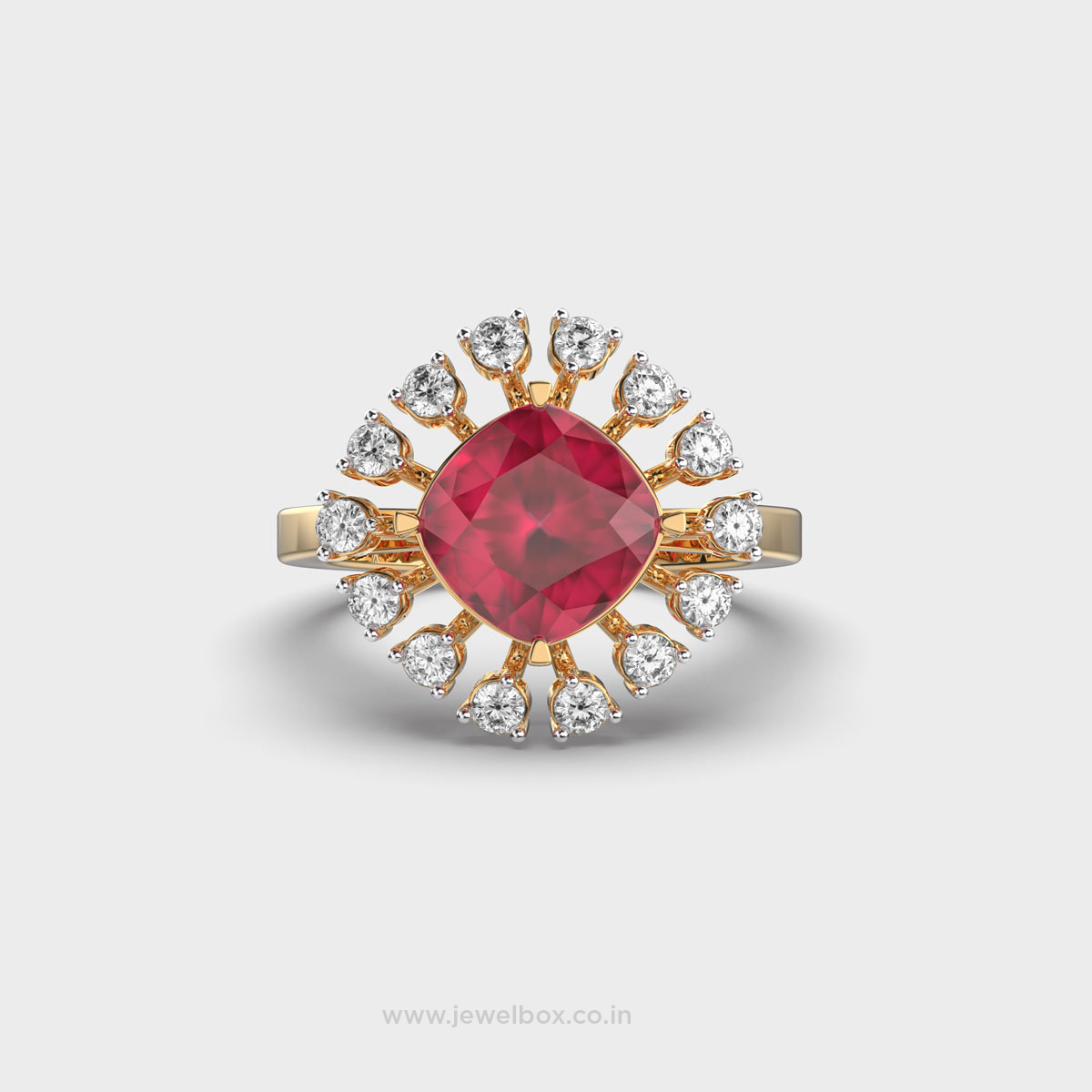 Royal Victorian Red Stone Diamond Ring