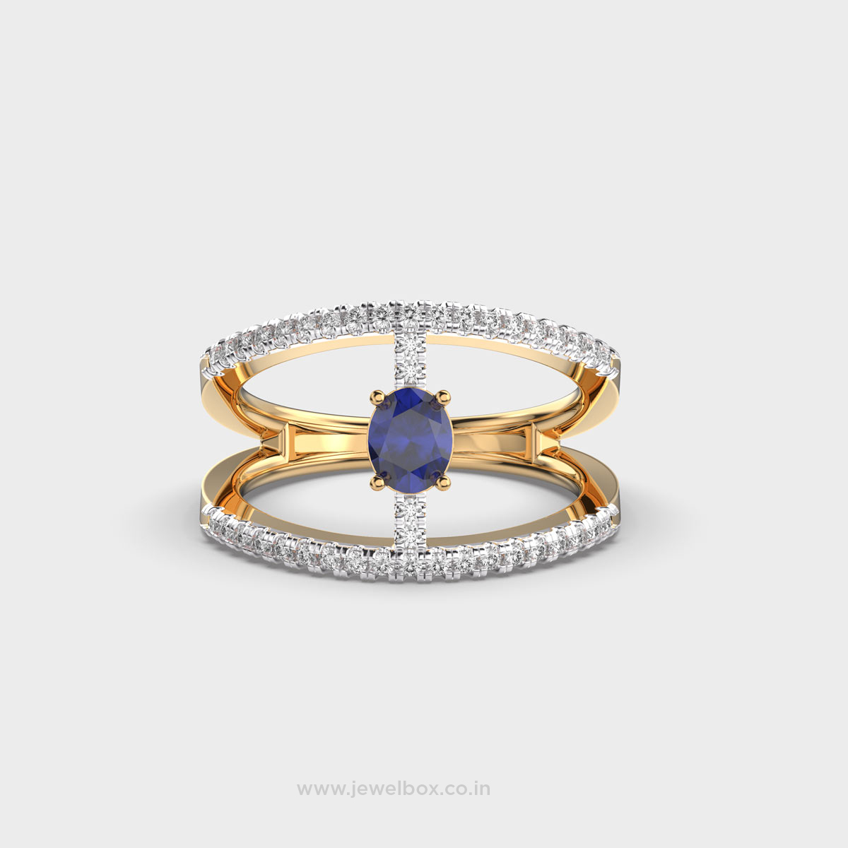 Sapphic Sapphire Blue Diamond Ring