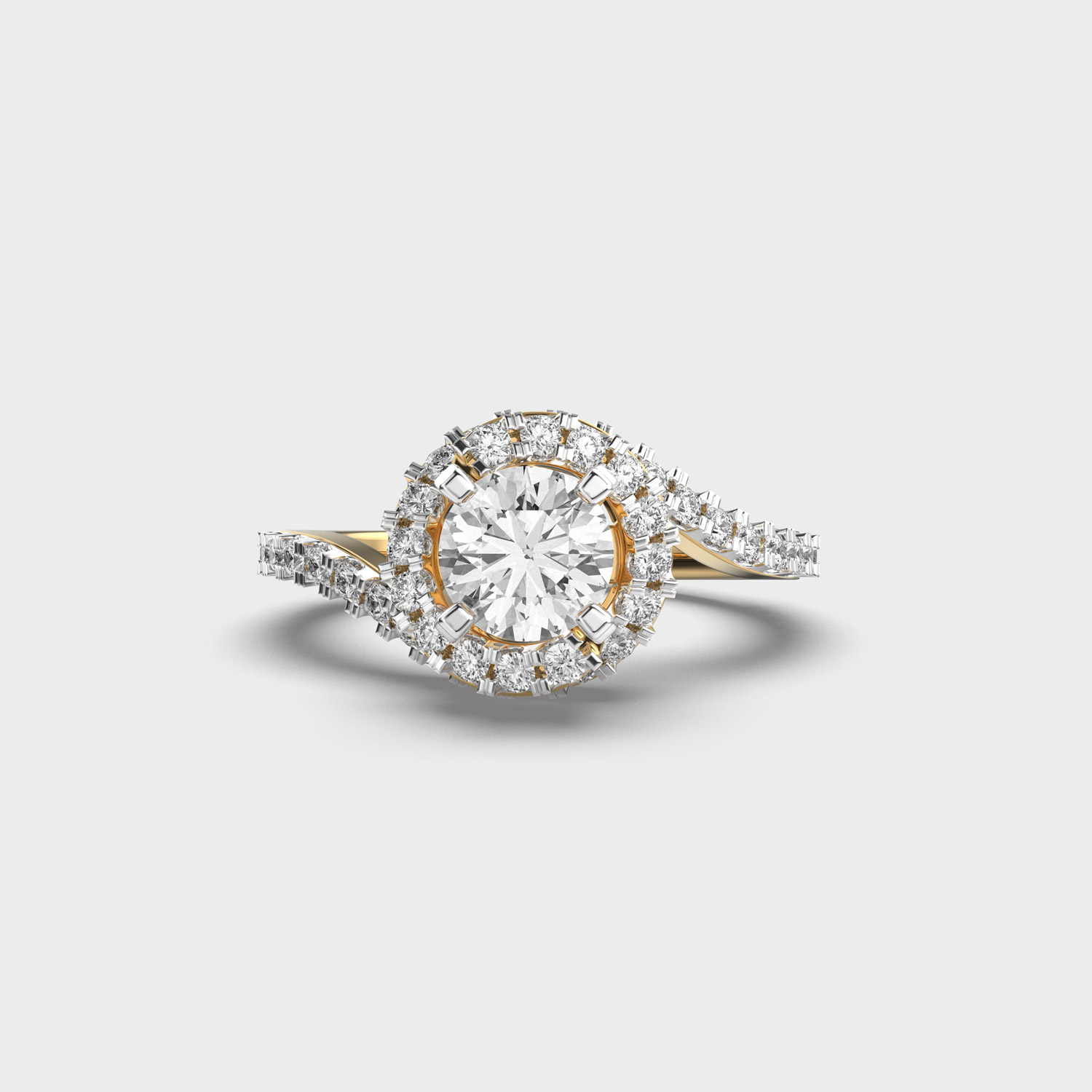 Swirl Maximalist Round Diamond Ring