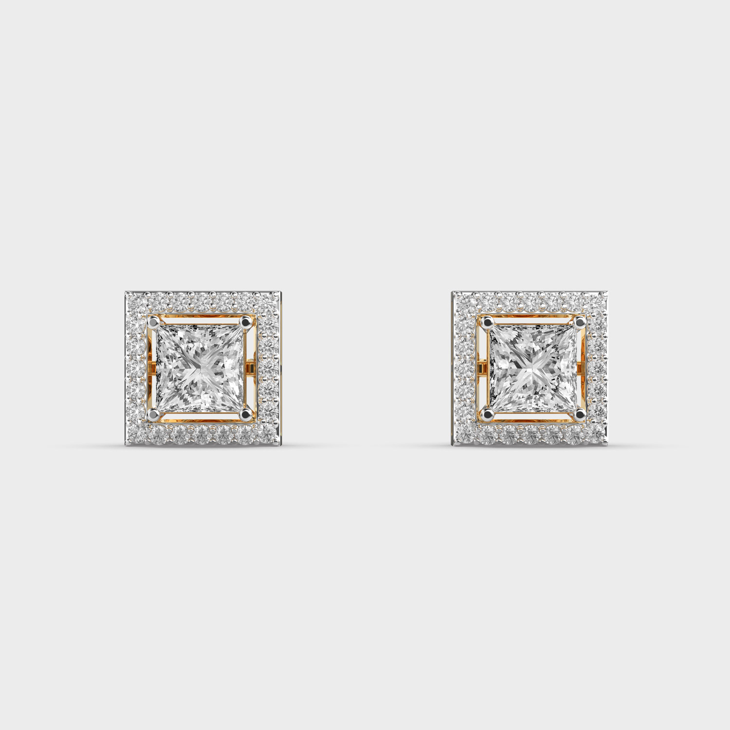 Squad Look Square Diamond Studs