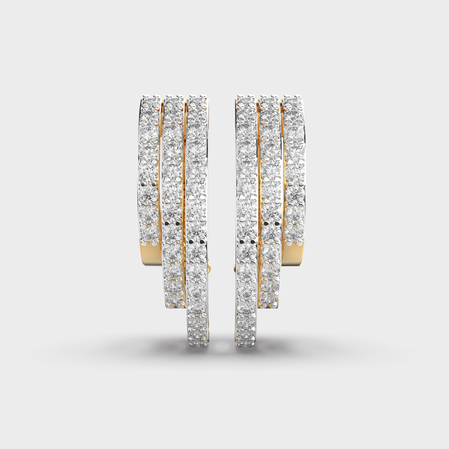 Aligned Art Deco Lines Diamond Earrings
